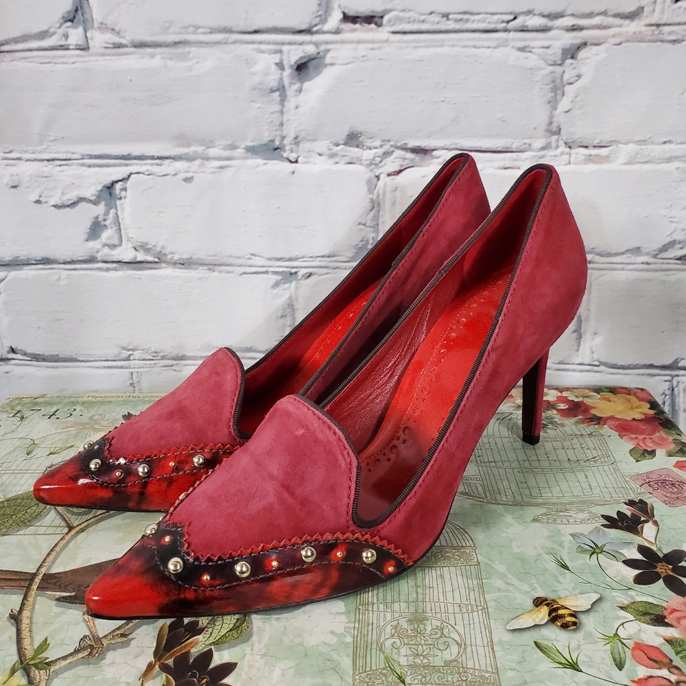 Tory Burch Monroe Red Suede Pumps